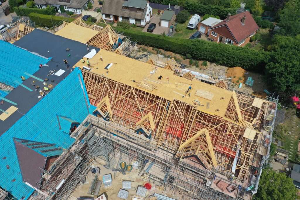 roof construction on care home build