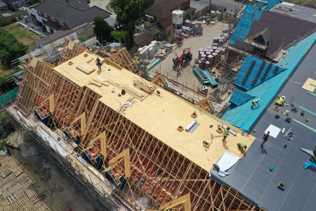 roof trusses interconnecting care home builders